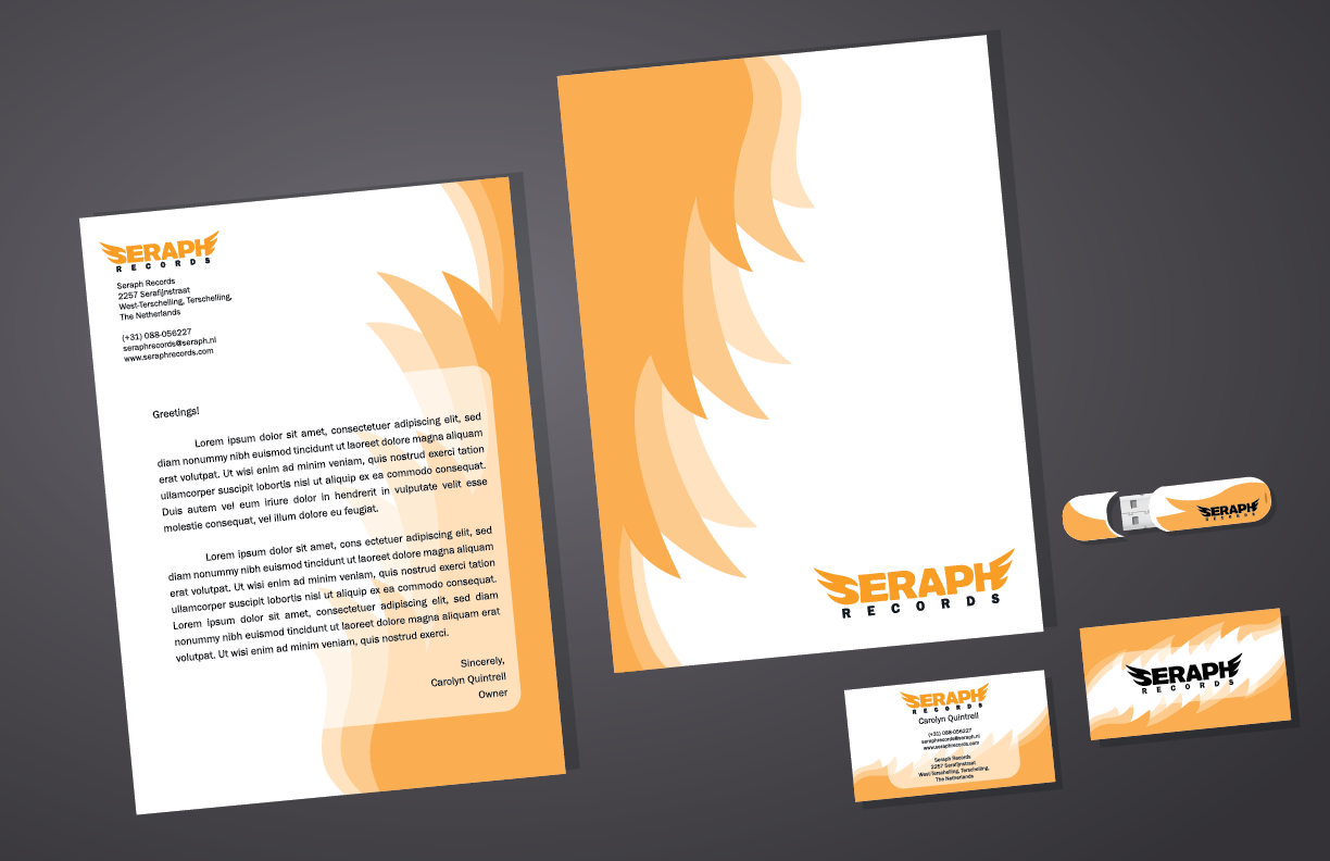 Seraph Records stationery